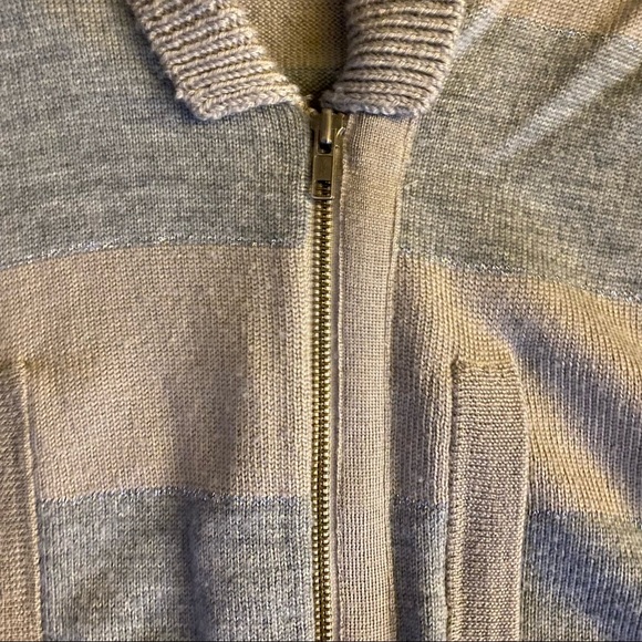 Madewell Wallace Wool Striped Shawl Collar Zip Sweater Size XS - Picture 3 of 8